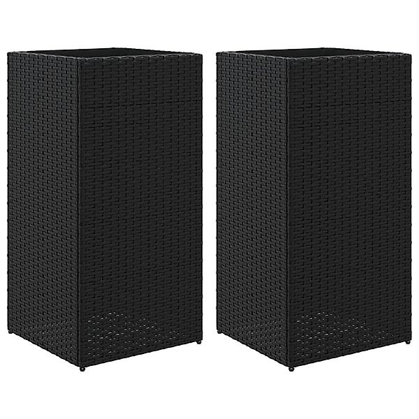 vidaXL Blumentopf Pflanzkübel 2 Stk. Schwarz günstig online kaufen
