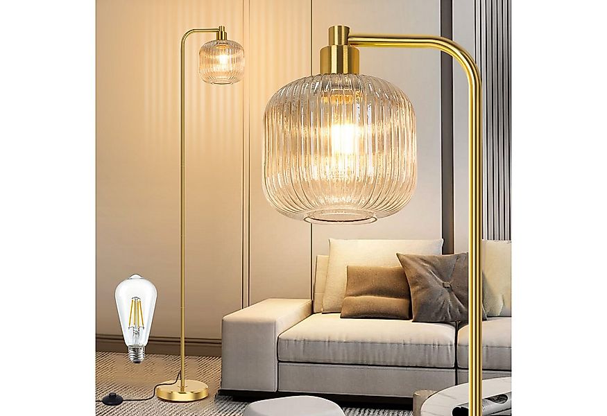 MUPOO Stehlampe Glas Kristall Stehlampe mit Glühbirne,Modern Stehleuchte Wo günstig online kaufen