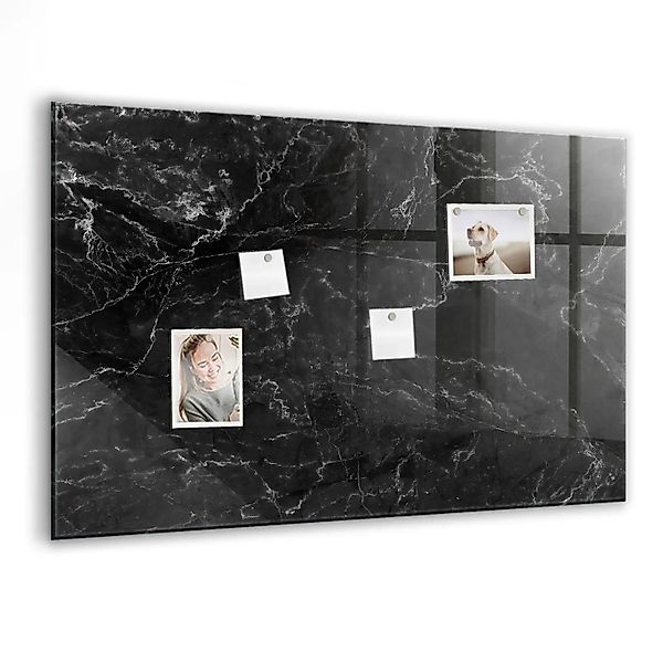 Tulup Magnettafel Beschreibbar Schwarzer Marmor 90x60 cm Magnettafel Küche günstig online kaufen