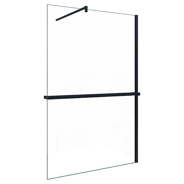AICA Walk In 80x200cm Schwarz Duschwand mit Stabilisator 8mm NANO ESG-Glas günstig online kaufen