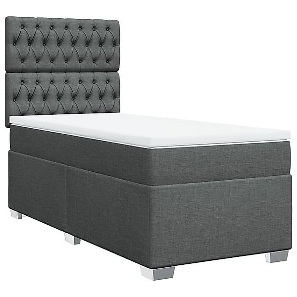 vidaXL Bett Boxspringbett mit Matratze Dunkelgrau 90x190 cm Stoff günstig online kaufen