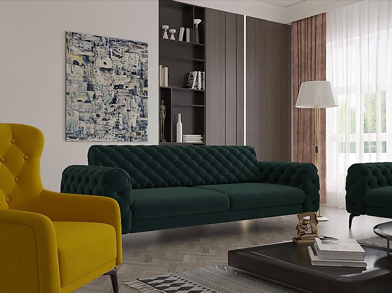 Möbeldreams Chesterfield-Sofa Sofa-Set Lina / Bettfunktion günstig online kaufen