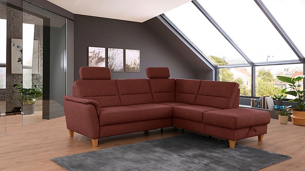 Home affaire Ecksofa "Palmera L-Form", Federkern, wahlweise mit Bettfunktio günstig online kaufen