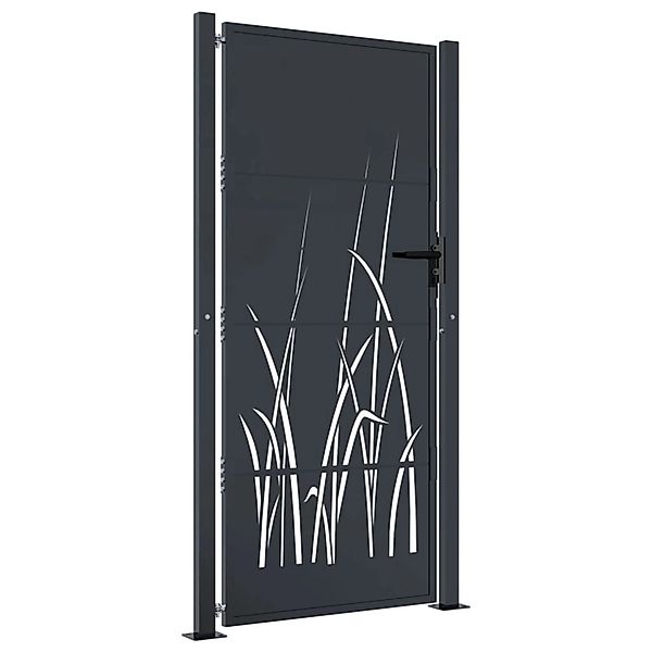 vidaXL Gartentor Anthrazit 105x205 cm Stahl Gras-Design 153171 günstig online kaufen