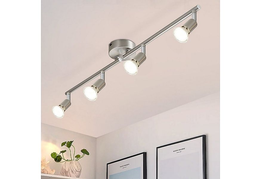 ZMH Deckenleuchte 4 Flammig-GU10 Modern Deckenspot Schwenkbar Wohnzimmer Sc günstig online kaufen