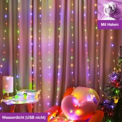 Qualra LED-Lichtervorhang 100/200/300LEDs 8 Modi Lichtervorhang günstig online kaufen