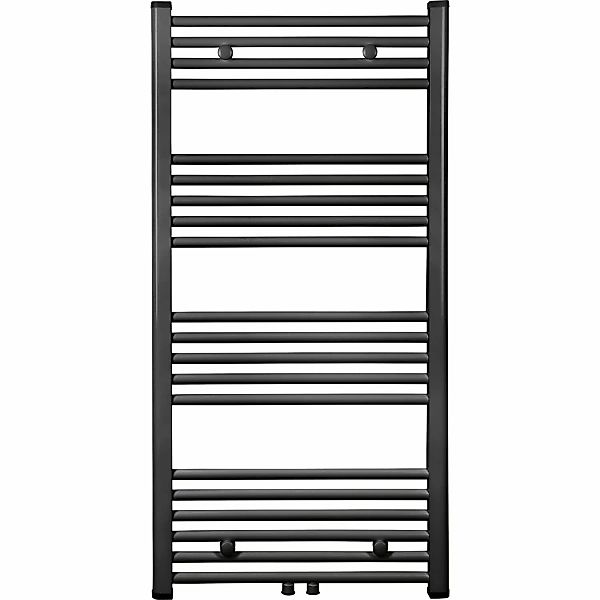 Wasserführender Badheizkörper Koblenz 60 x 120 cm Schwarz Matt günstig online kaufen