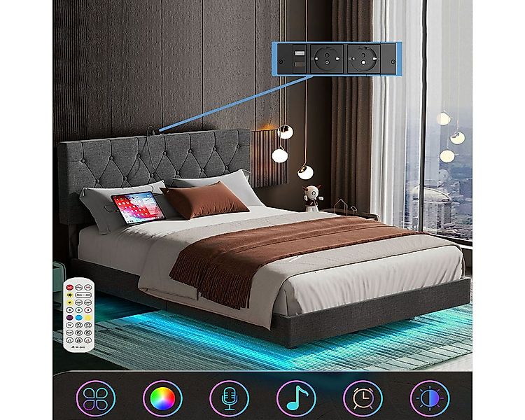 oyajia Bettgestell Doppelbett 140x200cm mit Lattenrost, Schwebebett Gestell günstig online kaufen