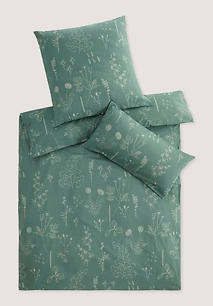 hessnatur Renforcé Bettwäsche-Set LONNO aus Bio-Baumwolle - grün - Größe 15 günstig online kaufen