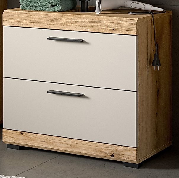 Inn.Furn Waschbeckenunterschrank Shawn (Badschrank in Eiche Dekor und Sand günstig online kaufen