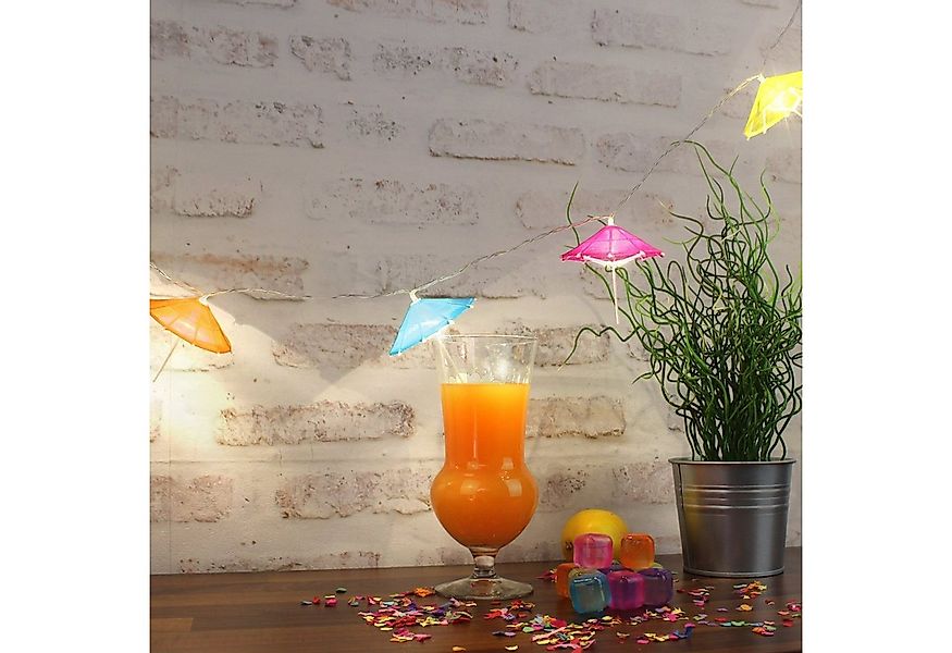 MARELIDA LED-Lichterkette LED Lichterkette bunte Sonnenschirmchen Batterie günstig online kaufen