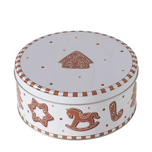Boltze Vorratsdose Ginger Groß 8 cm x 18 cm x 8 cm Braun-Weiß günstig online kaufen
