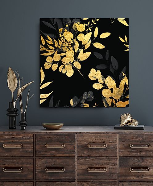 Leonique Acrylglasbild »Eukalyptus - Acrylbilder mit Blattgold veredelt«, ( günstig online kaufen