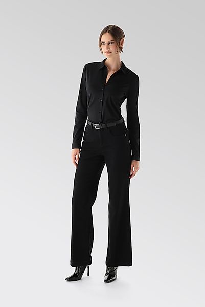 Taillierte Jersey Hemdbluse günstig online kaufen