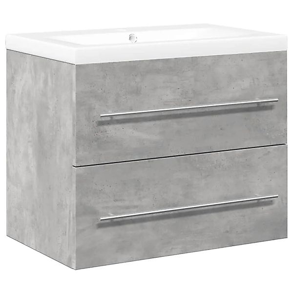 vidaXL 2-Tlg Badmöbel-Set Betongrau Holzwerkstoff 3324920 günstig online kaufen