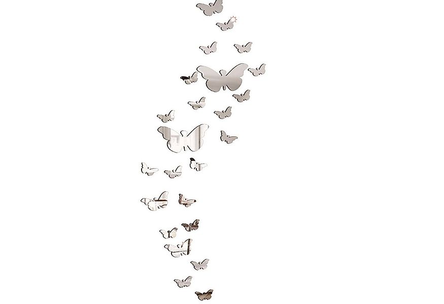 KINSI 3D-Wandtattoo 25 pcs Schmetterling Spiegel Aufkleber,Spiegeltapete,3D günstig online kaufen