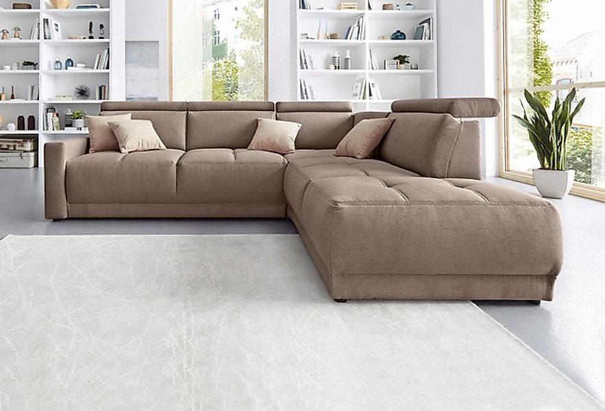DOMO collection Ecksofa »Ava, moderne Sitzheftung mit toller Doppelnaht, ko günstig online kaufen