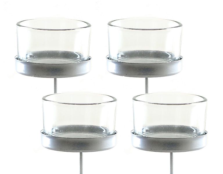 Spetebo Teelichthalter Teelichtstecker Glas / Metall günstig online kaufen
