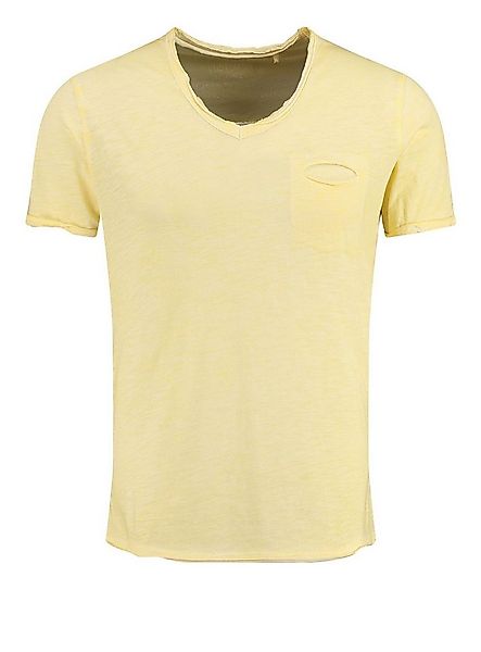 Key Largo T-Shirt Soda vintage Look uni Basic T00619 V-Ausschnitt unifarben günstig online kaufen