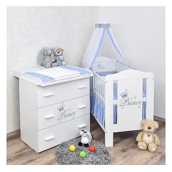 Baby-Delux Babyzimmer-Komplettset Babyzimmer Prince, (13-tlg), Babybett günstig online kaufen