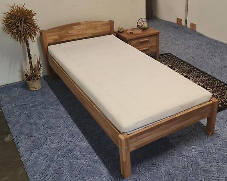 Natur24 Einzelbett Einzelbett Bett Otto Eiche Massiv geölt 90x200 cm mit Ho günstig online kaufen