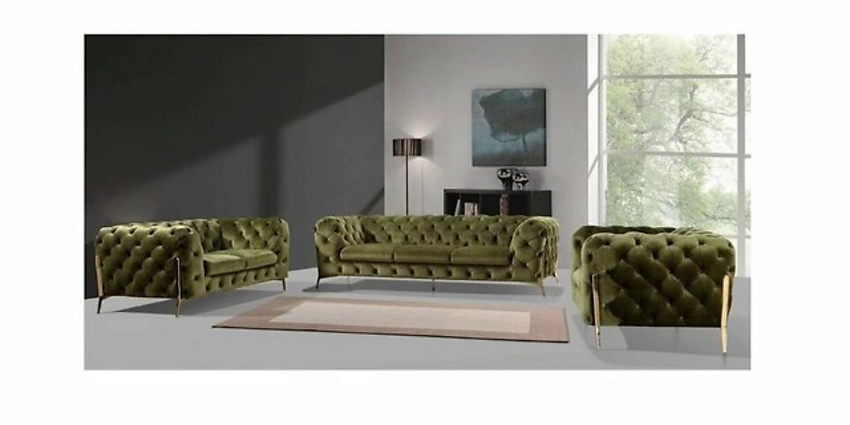 S-Style Möbel Polstergarnitur Chesterfield Ashley Polstergarnitur 3+2+1 mit günstig online kaufen