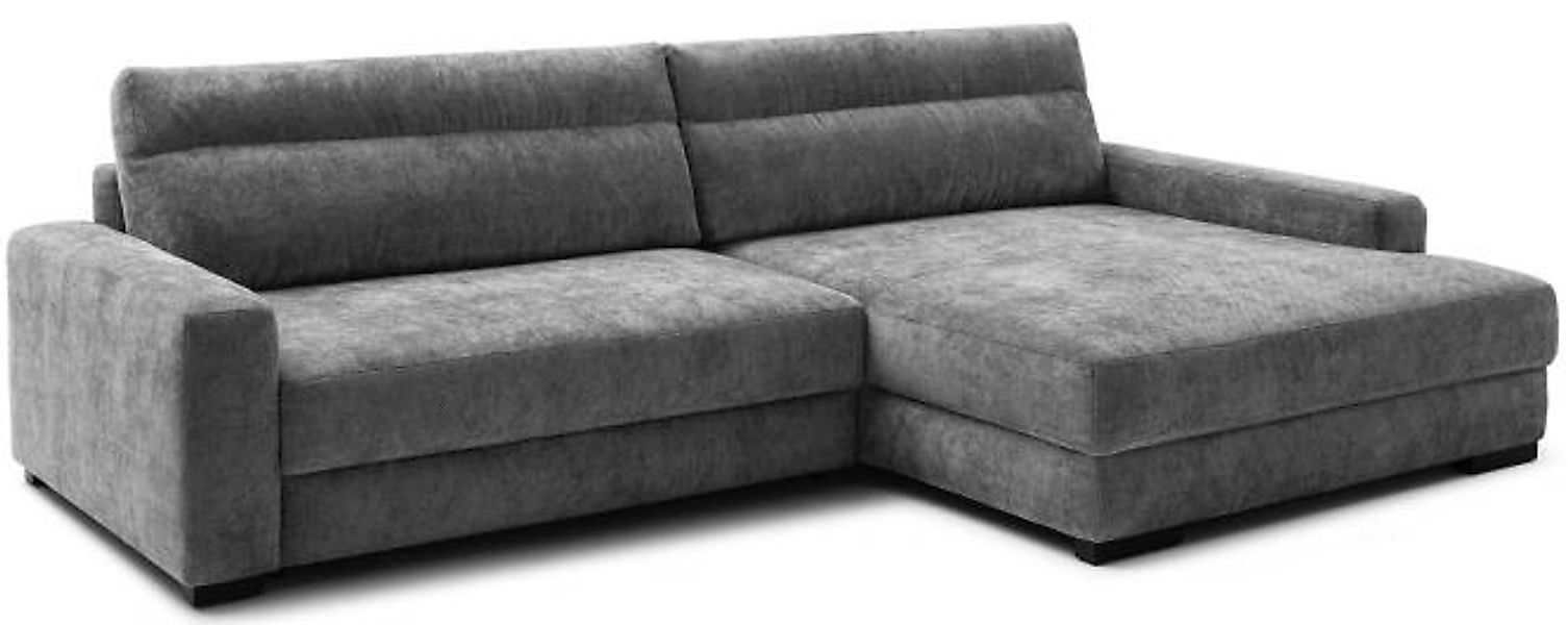 Ecksofa mit Schlaffunktion u. Bettkasten Grau inkl. Kissen günstig online kaufen