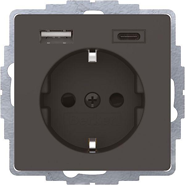 Berker Steckdose SCHUKO/USB anth samt, lackiert 48046086 günstig online kaufen