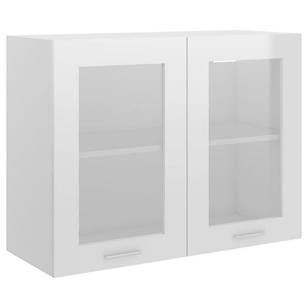 DOTMALL Glashängeschrank Hängeglasschrank Hochglanz-Weiß 80x31x60 cm Holzwe günstig online kaufen