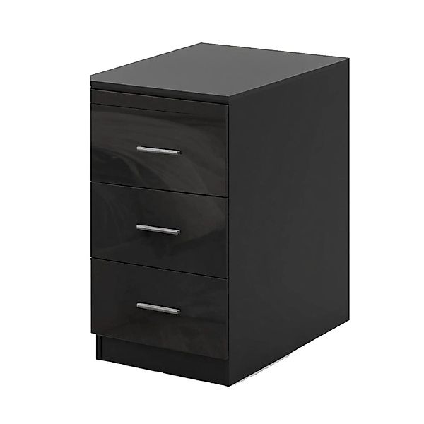 Costway Nachttisch mit 3 Schubladen Schwarz 37x34x66,5cm günstig online kaufen