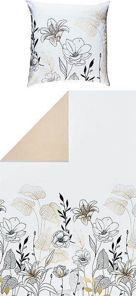 REDBEST Bettwäsche Wendebettwäsche, Biber, Blumen günstig online kaufen