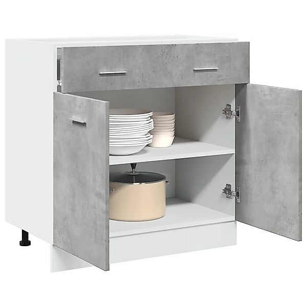 vidaXL Unterschrank Schubunterschrank Küchenschrank Betongrau 80x46x81,5 günstig online kaufen