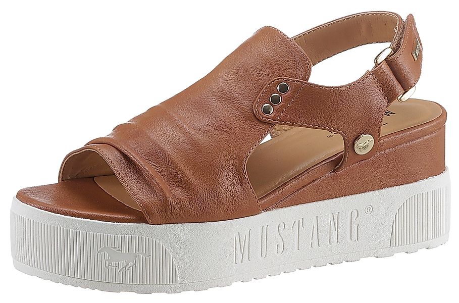 Mustang Shoes Keilsandalette, Sommerschuh, Sandale, Keilabsatz, günstig online kaufen