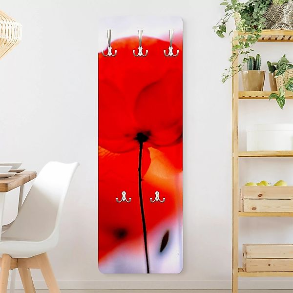 Wandgarderobe Holzpaneel Magic Poppies günstig online kaufen