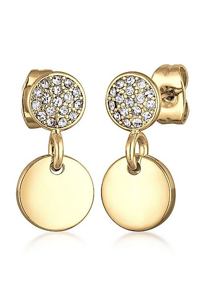 Elli Paar Ohrstecker Ohrhänger Damen Kristalle Rund Plättchen Schmuck Gesch günstig online kaufen