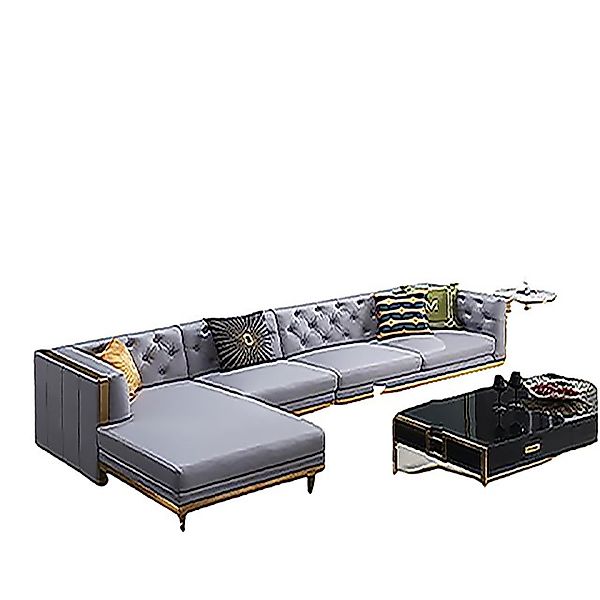Xlmoebel Ecksofa Luxuriöses Ecksofa aus Leder mit Couchtisch in L-Form - 2- günstig online kaufen