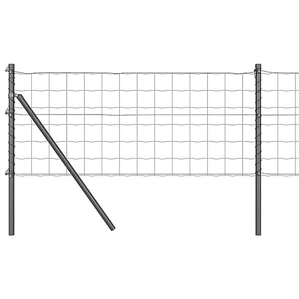 vidaXL Zaun mit Pfosten Grau 0,4 x 10 m Stahl 3350393 günstig online kaufen