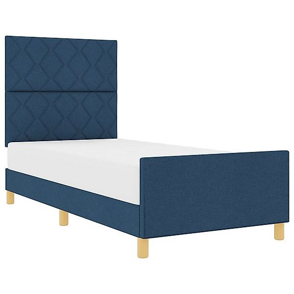 vidaXL Bett Blaue Bettgestell 90x190 cm Stoff (1-tlg) günstig online kaufen