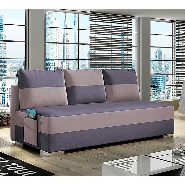 Schlafsofa Zweisitzer Sofa in Altrosa und Mauve günstig online kaufen