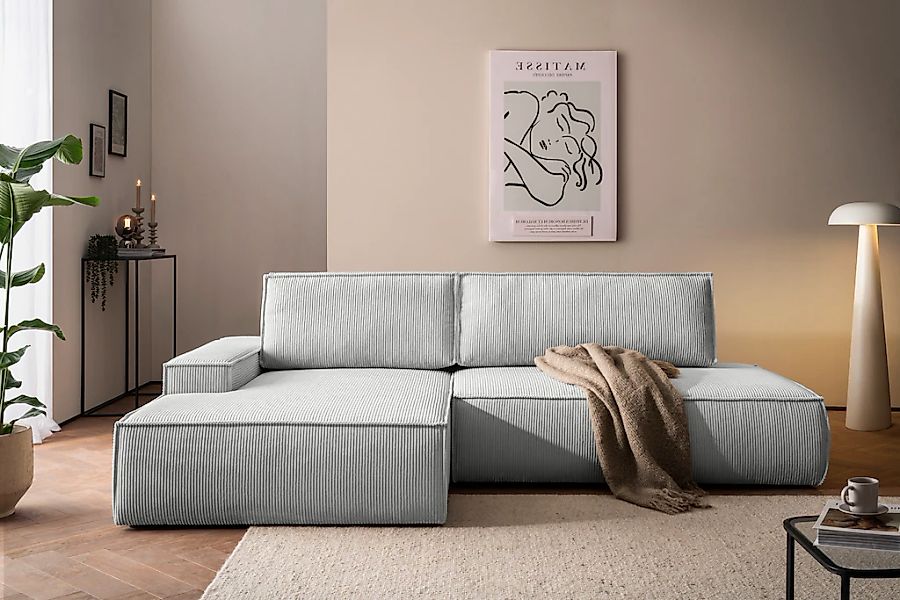 Home affaire Ecksofa "SHERWOOD, Schlafsofa in L-Form offen (275cm), Cord, L günstig online kaufen