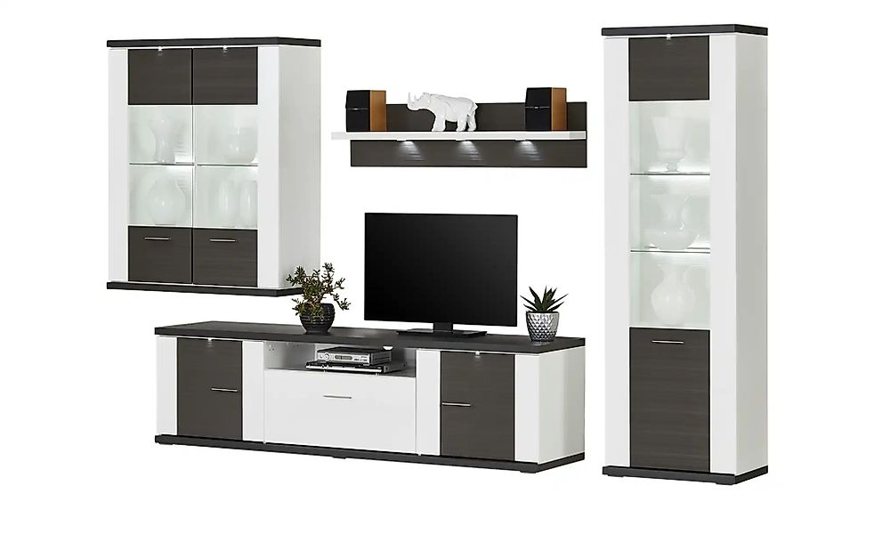uno Wohnwand  Titan ¦ grau ¦ Maße (cm): B: 323 H: 207 T: 52.0 Kommoden & Si günstig online kaufen