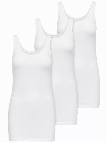 ONLY Tanktop Live Love (3-tlg) Lange Tops, elastische Baumwollqualität günstig online kaufen