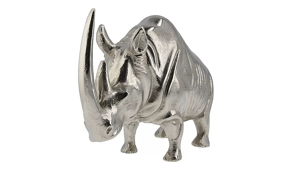 Deko Figur Nashorn - silber - Aluminum - 9 cm - 17 cm - 27 cm - Dekoration günstig online kaufen