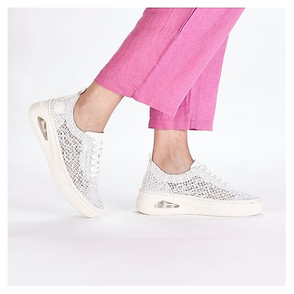 Rieker Plateausneaker, Schnürschuh, Halbschuh in sommerlicher Makramee-Opti günstig online kaufen