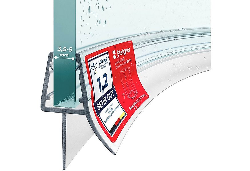STEIGNER Duschdichtung 30cm Vorgebogene Ersatzdichtung für Runddusche, L: 3 günstig online kaufen
