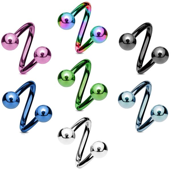 viva-adorno Piercing-Set Lippenpiercing Spirale Twist Labret günstig online kaufen