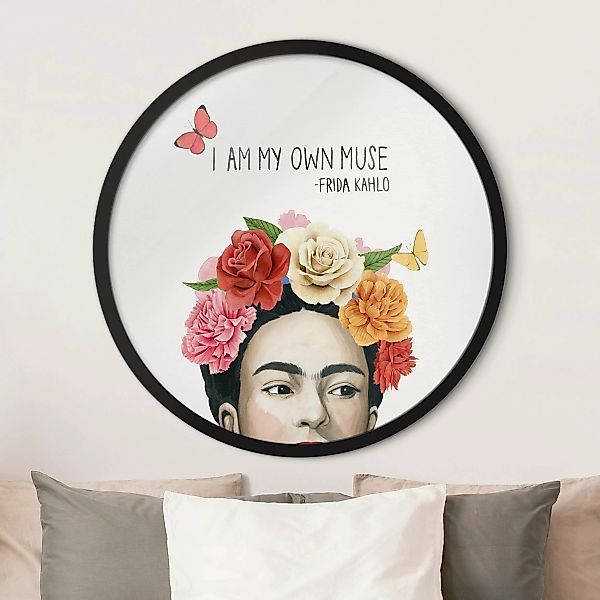 Rundes Gerahmtes Bild Fridas Gedanken - Muse günstig online kaufen
