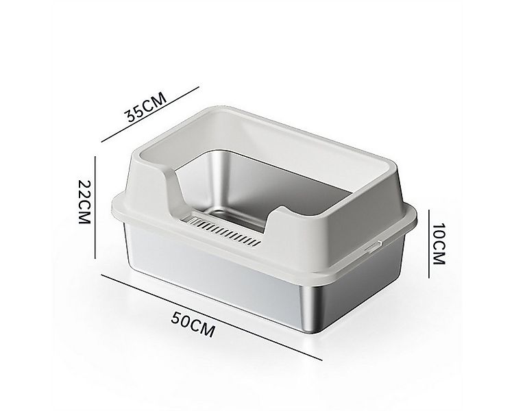 GarveeMore Katzentoilette Geschlossene Edelstahl Katze Müll Box mit Deckel günstig online kaufen