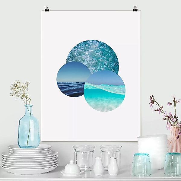 Poster Ozeane im Kreis günstig online kaufen