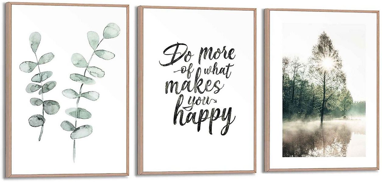 Reinders! Wandbild Natur Bäume - Sonne - Wandern - Froh, (3 St) günstig online kaufen